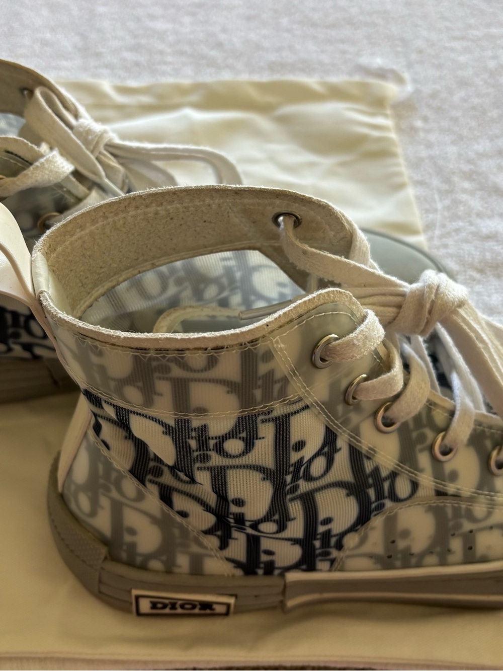 Dior Womens Grey High Top Sneakers - Picture 7 of 9